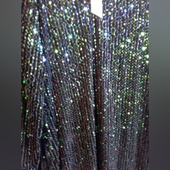 NWT  IN' VOLAND 20W green black long sleeve sequin dress women's - Picture 4 of 7